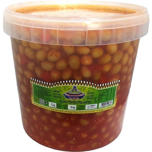 ART0077 OLIVES VERTES PIQUANTES SEAU DE 8KG – Image 1