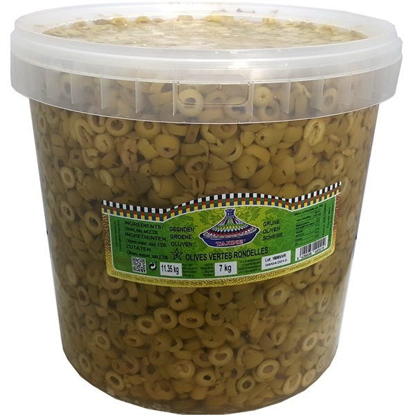 ART0236 OLIVES VERTES RONDELLES SEAU DE 7KG – Image 1