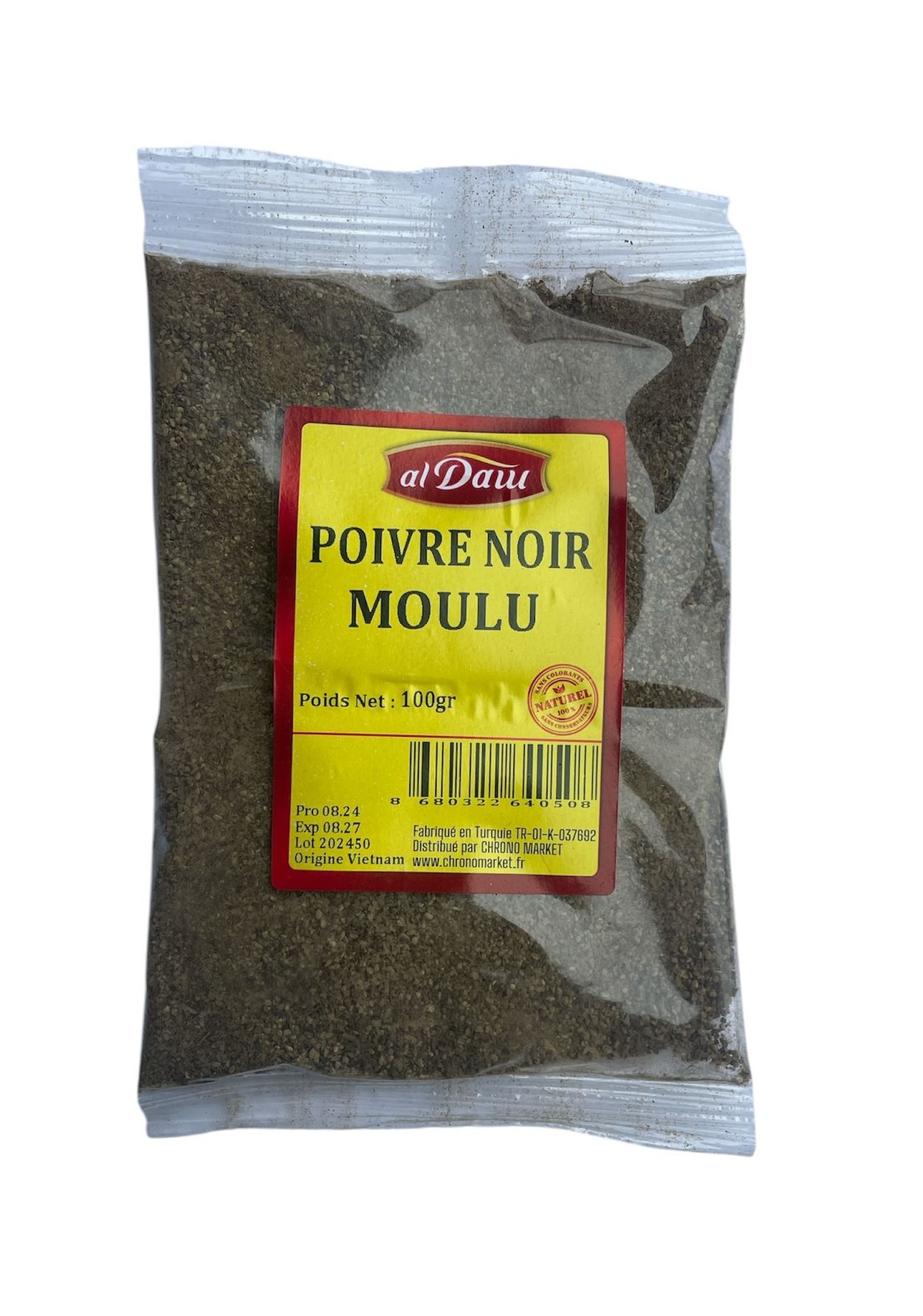 Poivre noir poudre 100g 20P