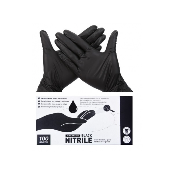 ART0886 GANTS NOIR BOUCHERIE 10*100 TAILLE M 10P – Image 1
