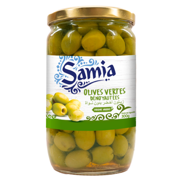 middle_square_olives-vertes-denoyautees-695-g-samia_3276650101207 Olives vertes déoyautées 695 g Samia 12P – Image 1