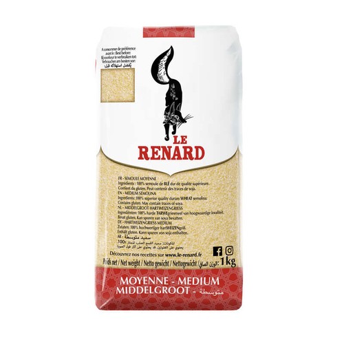 500x500 SEMOULE DE BLE RENARD MOYENNE 1KG 10P – Image 1